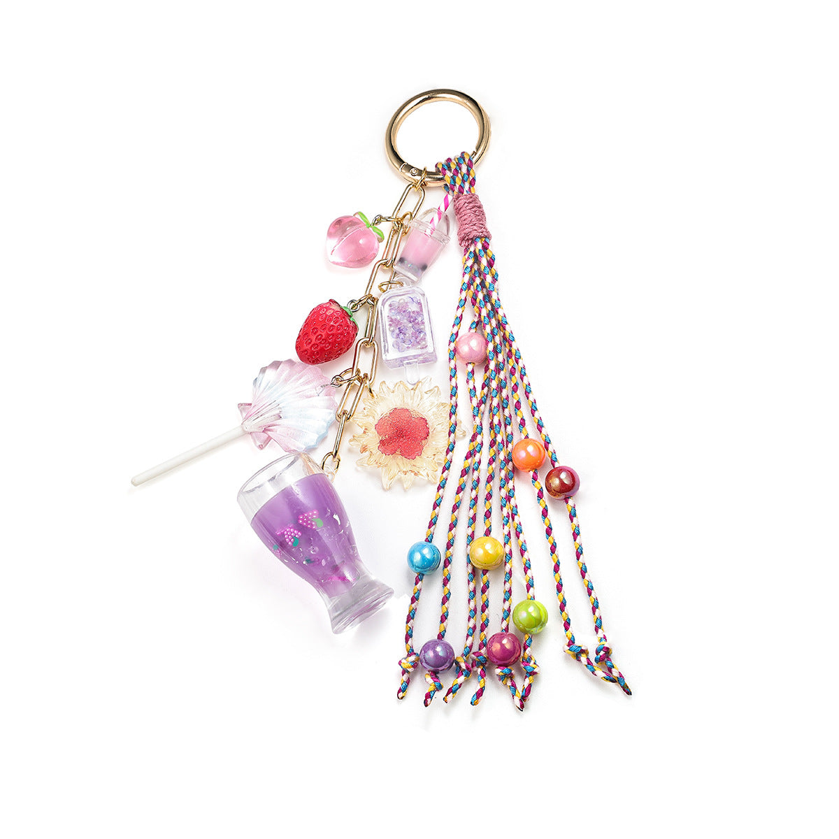 Strawberry Braided Keychain Charm - DippedShop Wholesale - #8435