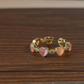 Pink Cat's Eye Heart Ring - DippedShop Wholesale - #2883