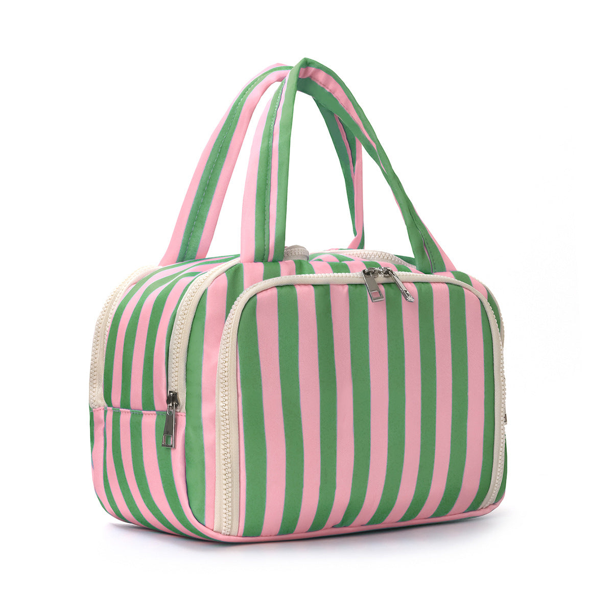 Simple Color Block Striped Large Capacity Makeup Bag MK2BW6S10BOB63