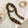 Striped Color Contrast Long Skinny Knit Scarf 6W6NSC86