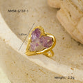 Elegant Crystal Heart Gold Pla - DippedShop Wholesale - #2915