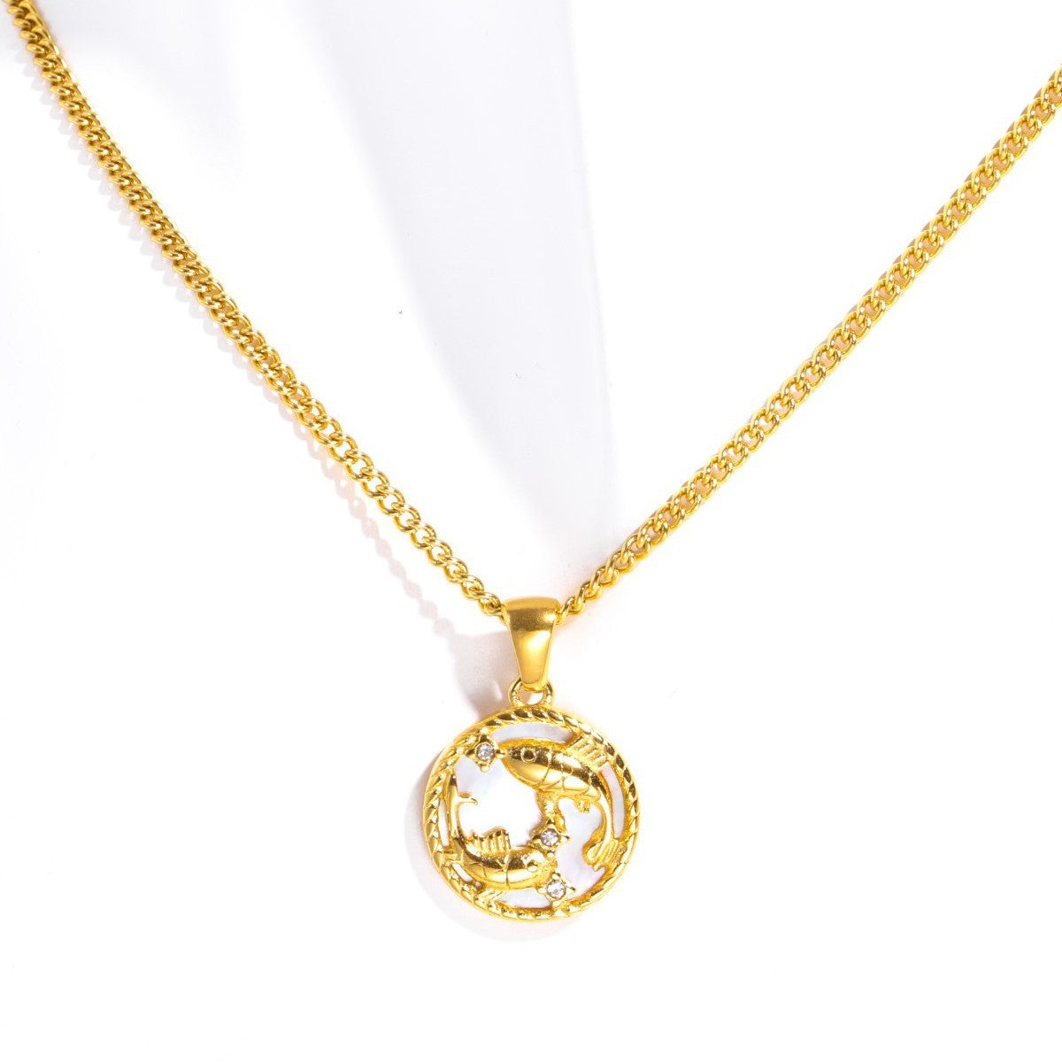 Gold Plated Zodiac Pendant Necklace - DippedShop Wholesale - #0931