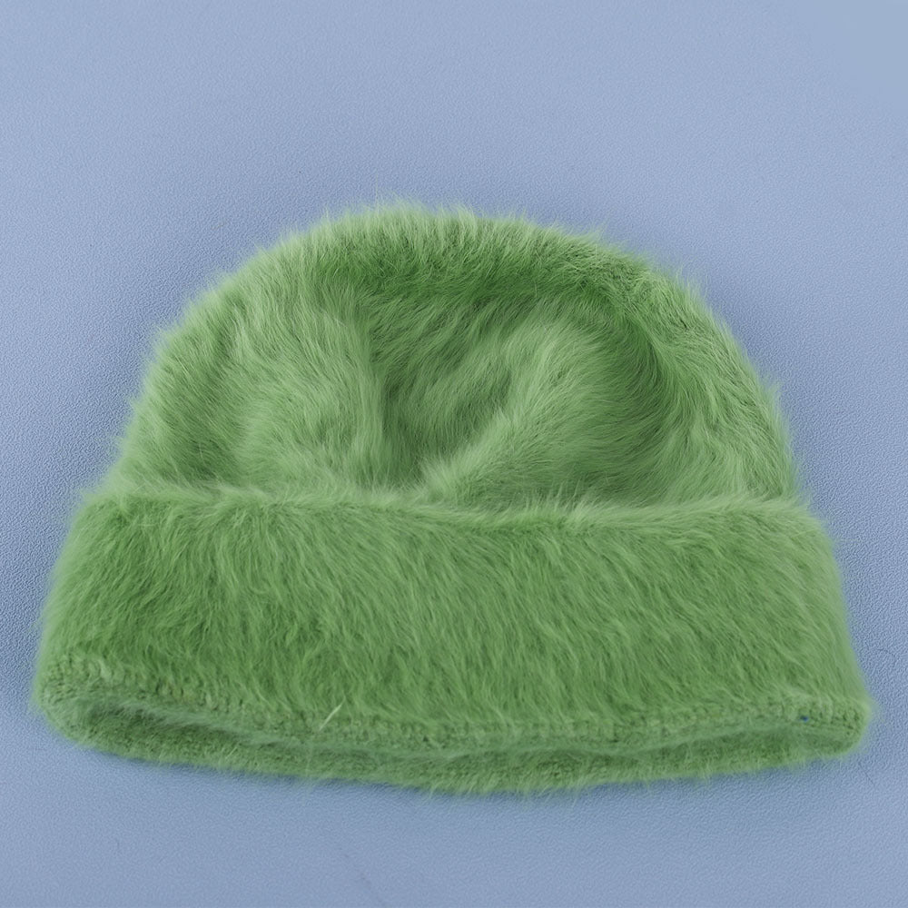 Cute Angora Soft Fuzzy Cuffed Knit Beanie 6W6HAT695