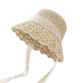 Hollow Lace Straw Bucket Hat - DippedShop Wholesale - #9715