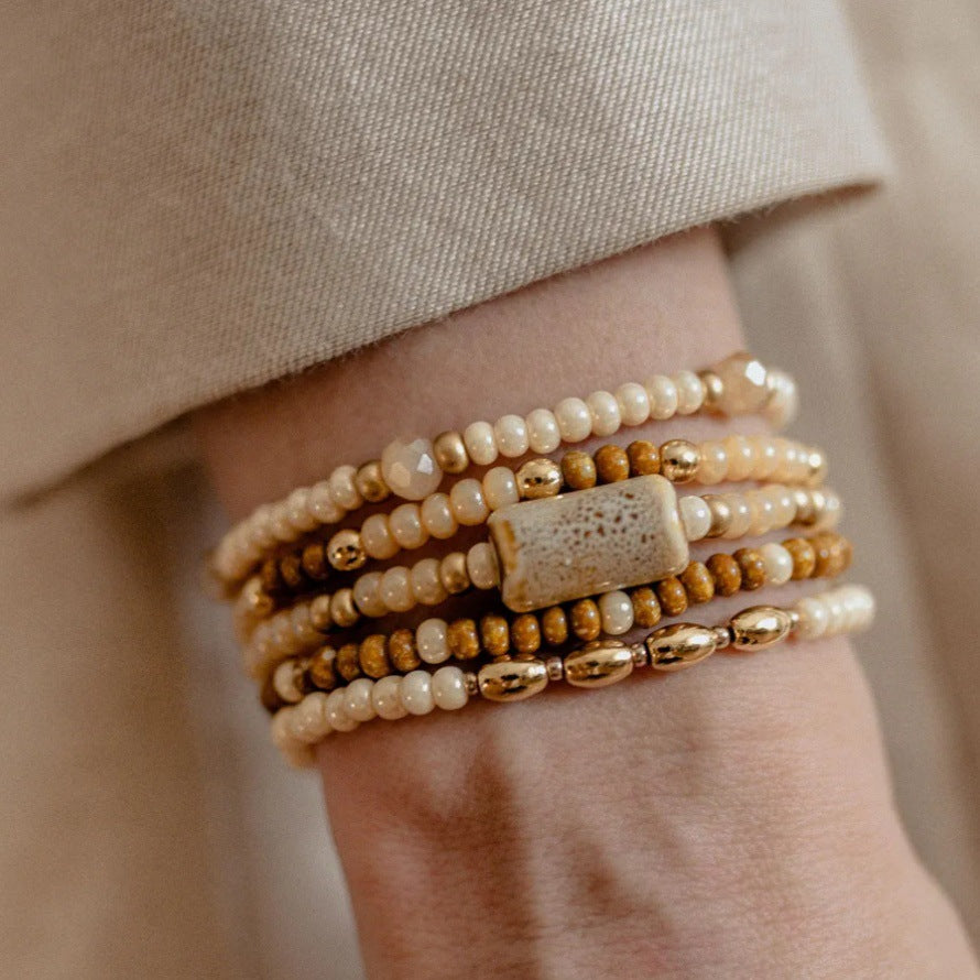 Boho Multi-Layer Seed Bead Bracelet Set 6W6JBR490