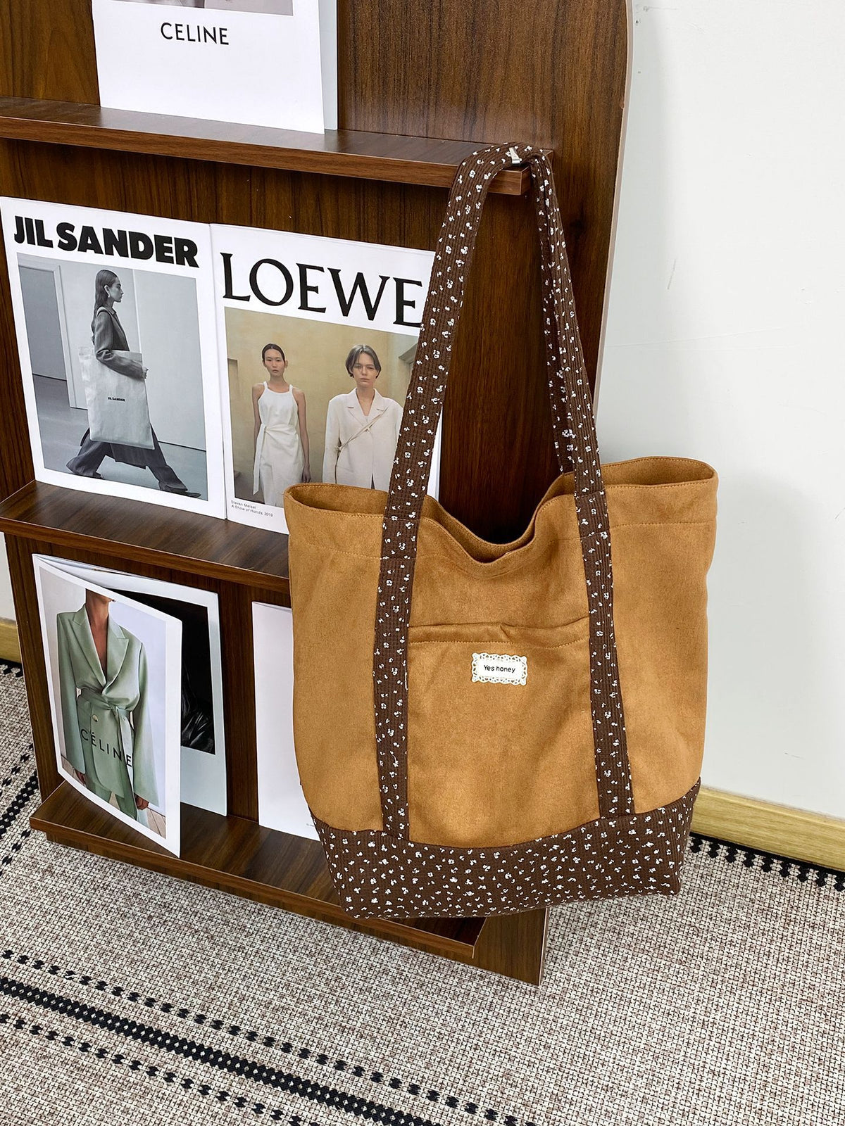 Floral Contrast Shoulder Bag - DippedShop Wholesale - #2819