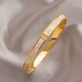 Elegant Mother-of-Pearl Rhinestone Bangle Bracelet 6W6JBR616