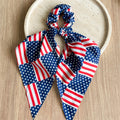 American Flag Bowknot Stretchy Scrunchies Hair Tie 8BK6HSR23L