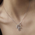 Fashion Gold Plated Cross Pendant Pearl Necklace 6W6JNC388L