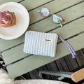 Stylish Color Block Striped Mini Makeup Bag MK2BW6S10BOB53