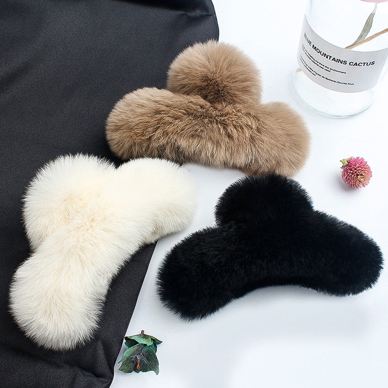 Leopard Fuzzy Hair Claw - DippedShop Wholesale - #3587