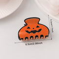 Cute Halloween Color Block Pumpkin Hair Claw 6W6HCP1311