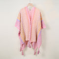 Boho Tassel Wavy Texture Knit Shawl Wrap 6W6NSC48