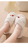Cross Band Wool Slippers - DippedShop Wholesale - #9603