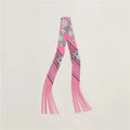 Horse Print Tassel Silk Scarf - DippedShop Wholesale - #6227