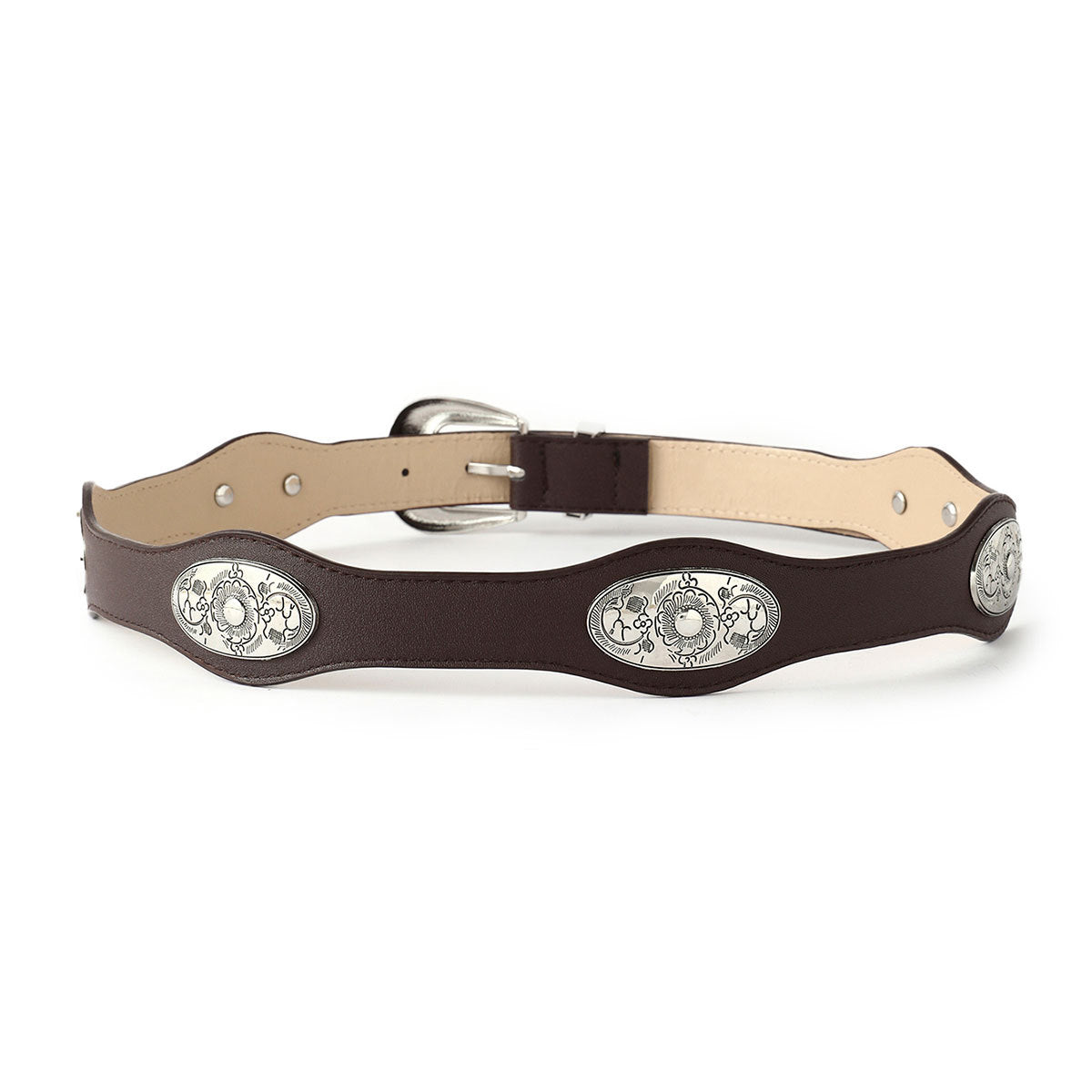 Retro Punk Studded Distressed Leather Belt 6W6JBT172