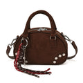 Retro Studded Faux Suede Bowling Bag 6W10BBG2429