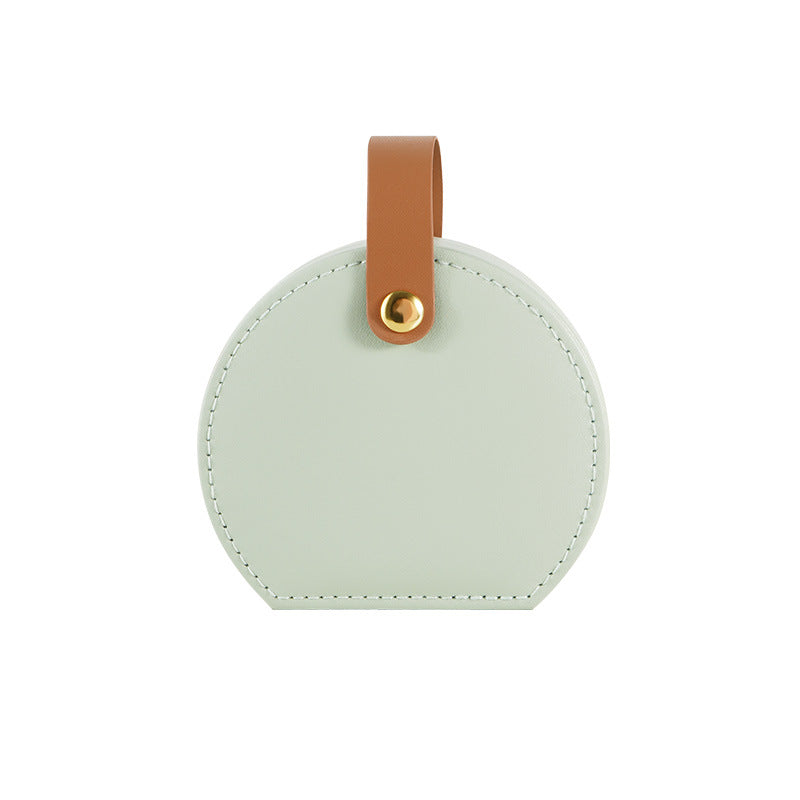 Elegant Half-Moon Travel Jewelry Case with Handle 6W13HSJ111