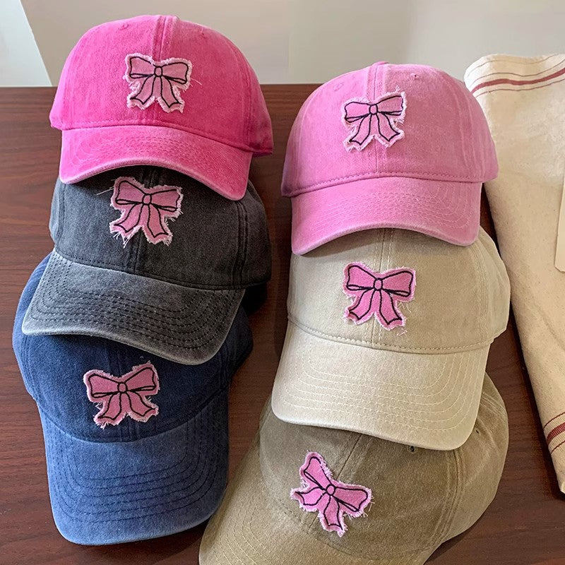 Cute Bow Knot Solid Color Baseball Cap MK2BW6W6HAT87
