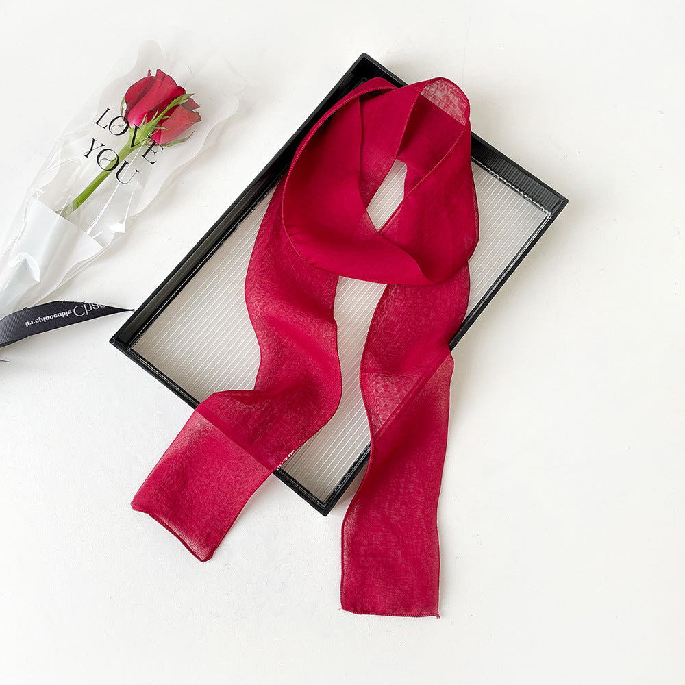 Elegant Thin Ribbon Scarf - DippedShop Wholesale - #4083