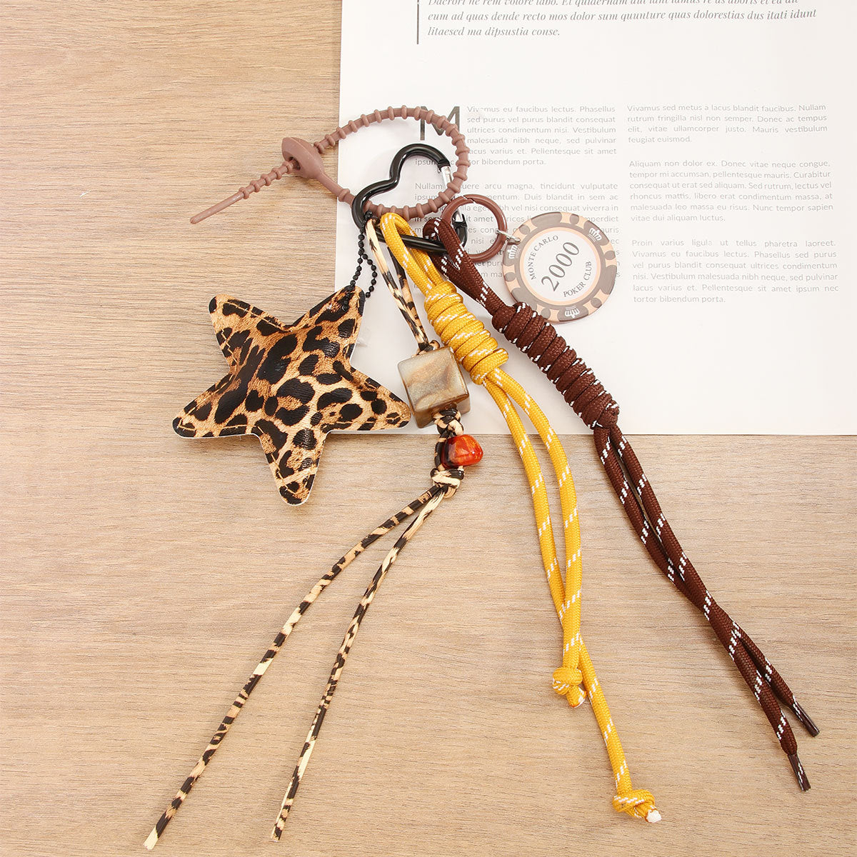 Leopard Star Keychain Charm - DippedShop Wholesale - #6003