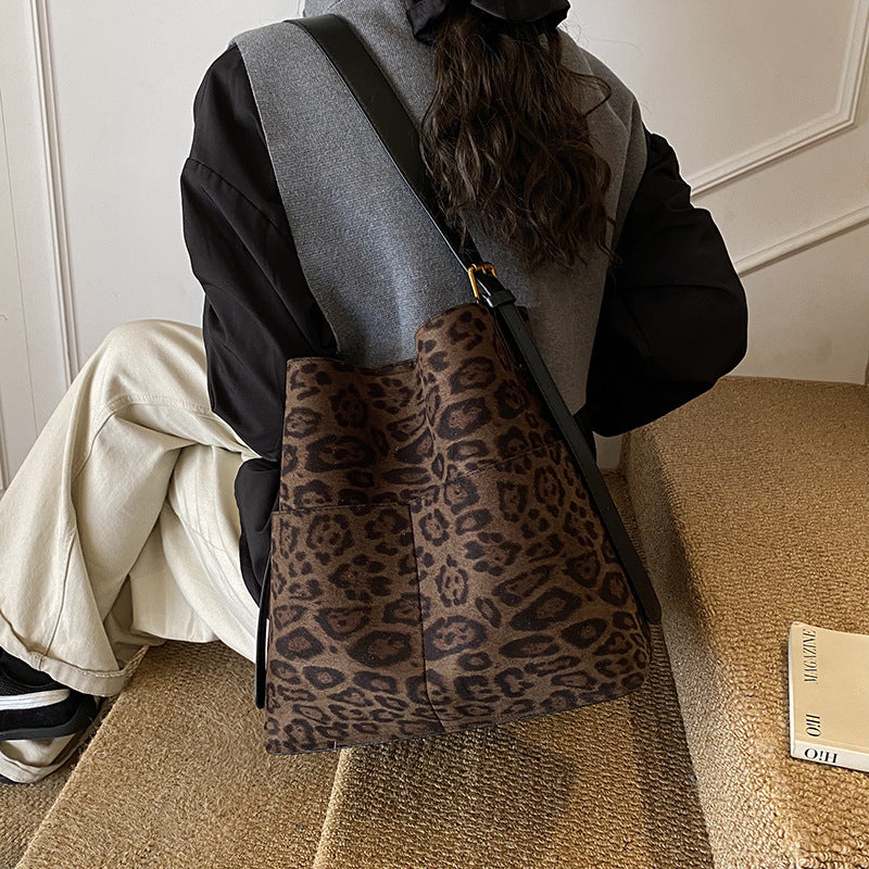 Retro Large Capacity Leopard Print - DippedShop Wholesale - #0355