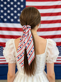 Trendy USA Flag Color Block Stretchy Hair Tie 8BK6HSR16T