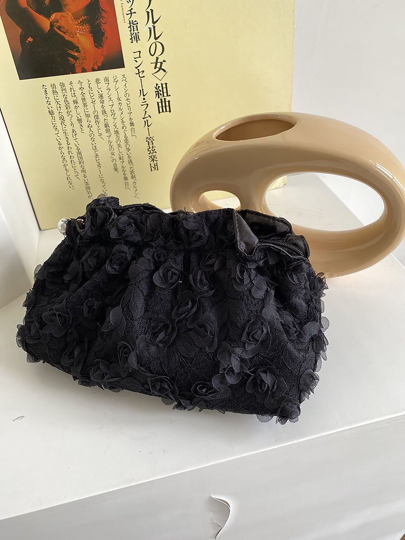 Flower Lace Pearl Cosmetic Bag - DippedShop Wholesale - #8547