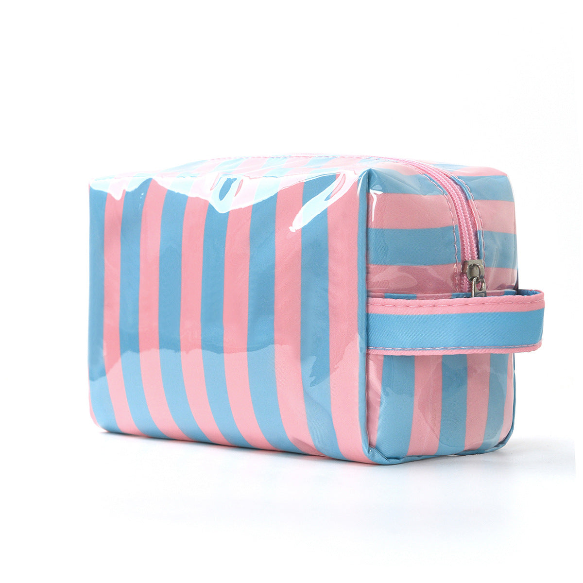 Simple Color Block Striped PVC Cosmetic Bag MK2BLW6C5CO07