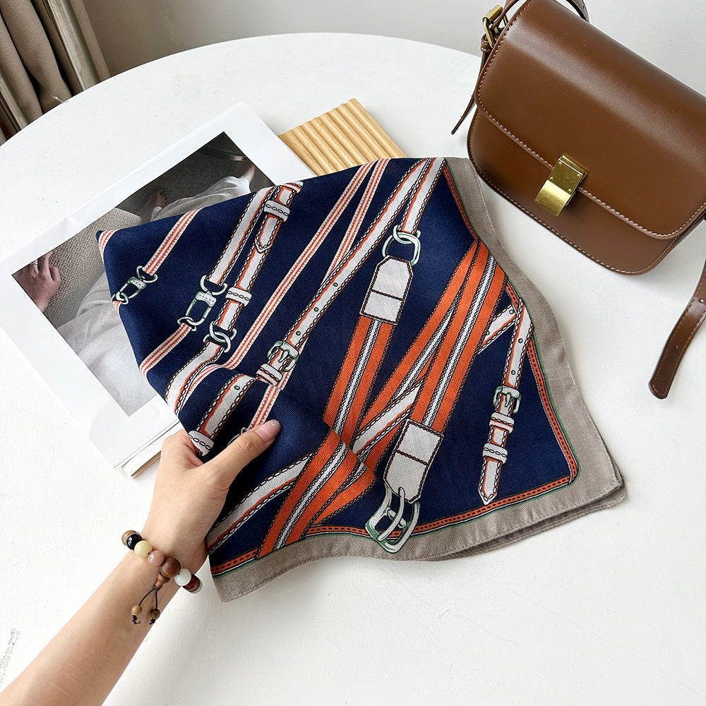 Stylish Geometry Print Square Shape Silk Scarf 6W6NSI187