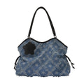 Casual Distressed Star Pattern Denim Shoulder Bag 6W10BBG1356