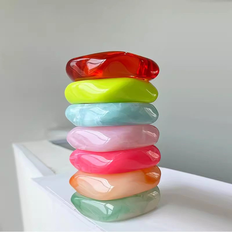 Multicolor Irregular Square Acrylic Bracelets DP25B572
