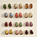 Vintage Resin Teardrop Drop Stud Earrings 6W6JER616