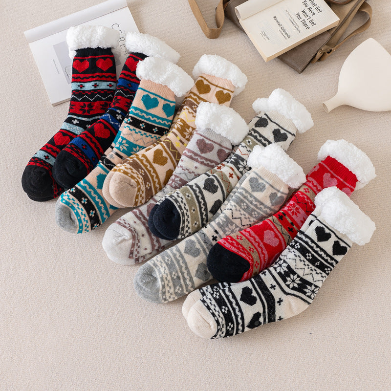 Random Color Sherpa Lined Christmas Socks MK2BLW6W8FSO900