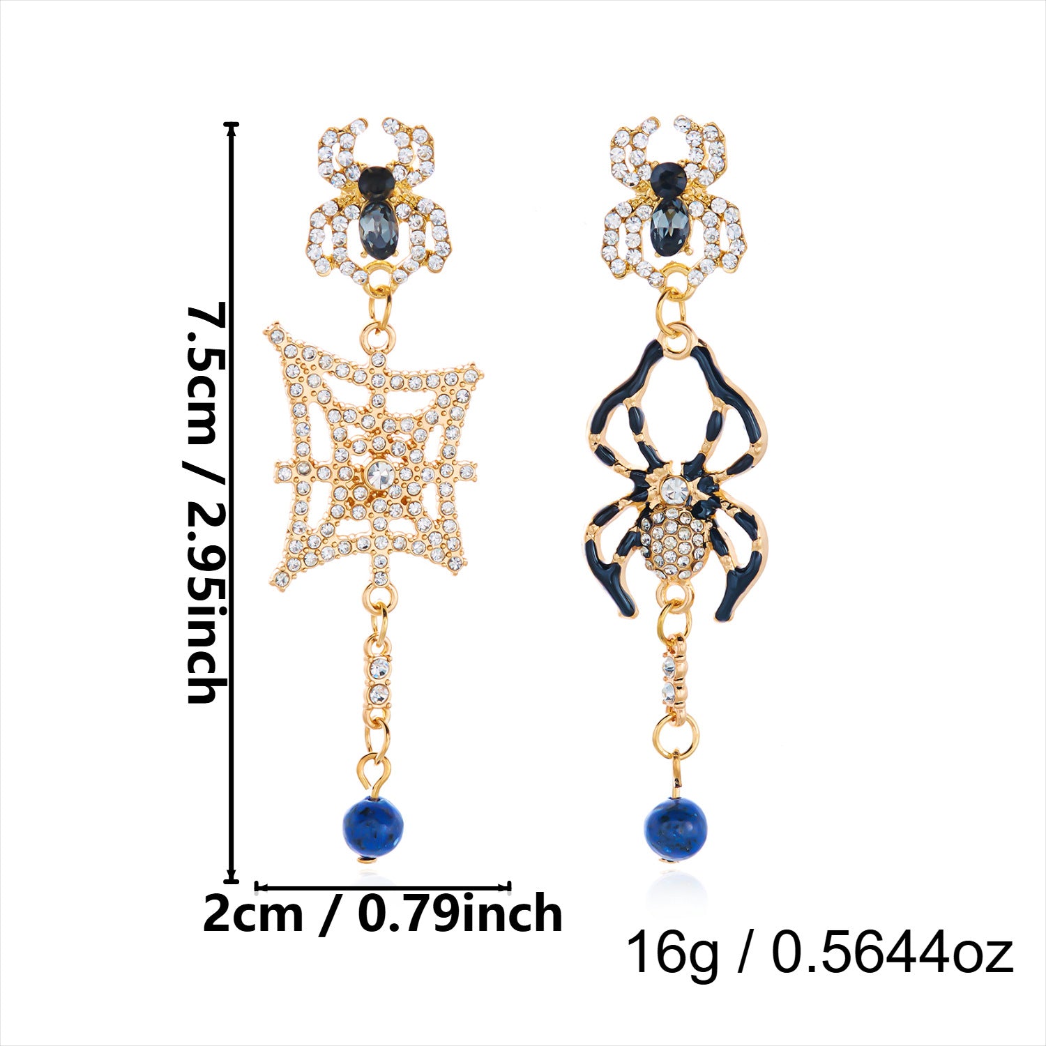 Quirky Sparkly Rhinestone Pumkin Pendnat Dangle Earrrings 6W6JER544