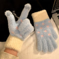 Polka Dot Knit Gloves - DippedShop Wholesale - #5955