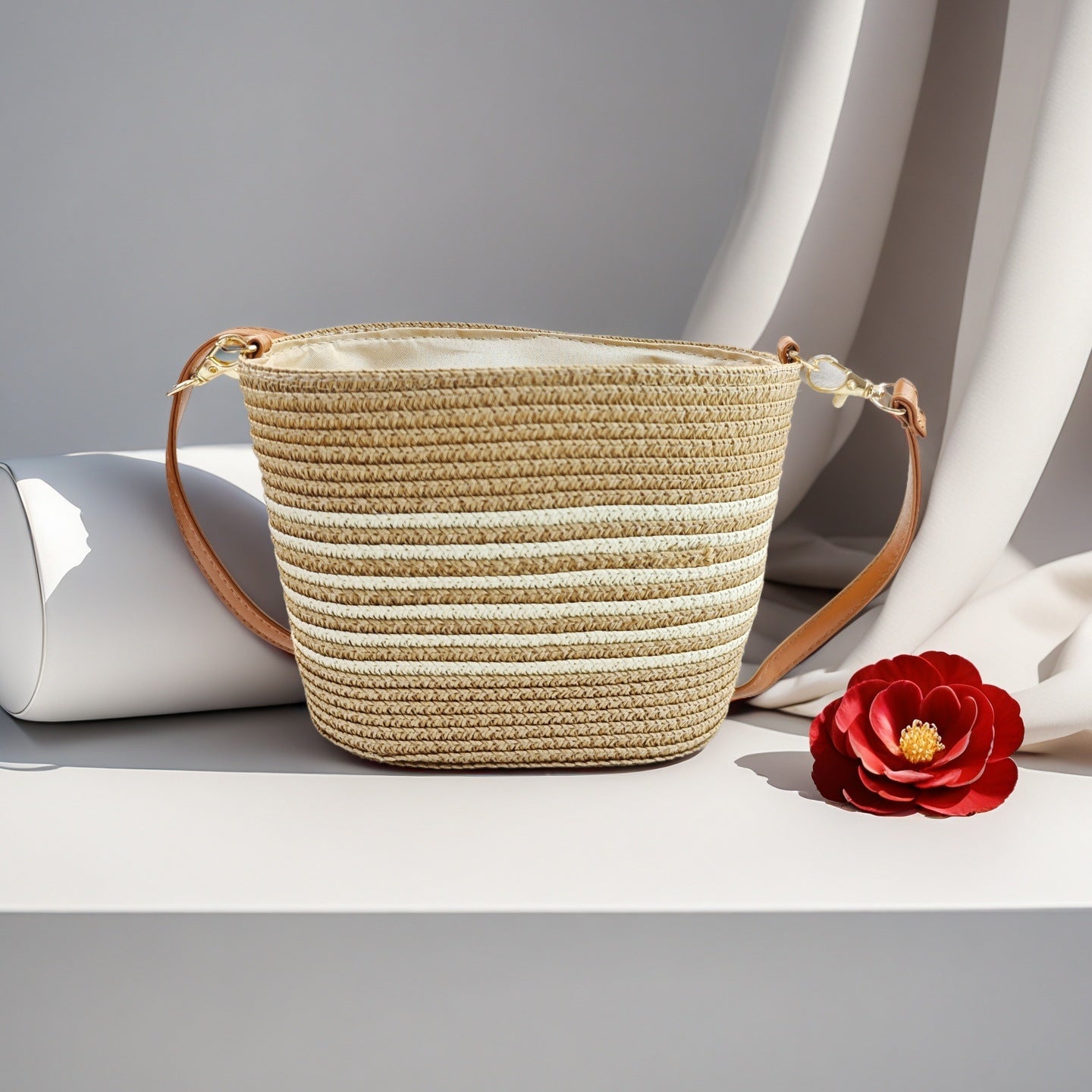 Straw Woven Crossbody Bag - DippedShop Wholesale - #6403
