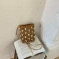 Boho-Style Solid Color Irregular Beaded Crossbody Bag MK2BCR6W10BBG17