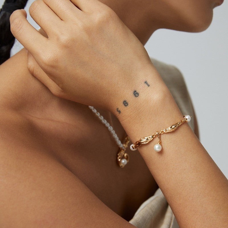 Gold Plated Beaded Bracelet - DippedShop Wholesale - #9107