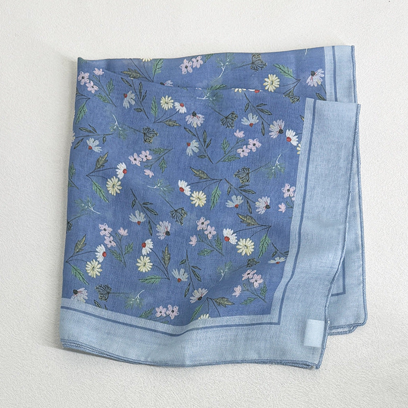 Sweet Butterfly Print Solid Color Silk Scarf 6W6NSI263