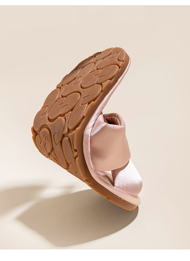 Solid Satin Slide Slippers - DippedShop Wholesale - #6947