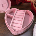 Soft Velvet Floral Embroidery Heart Jewelry Case 6H13HSJ157