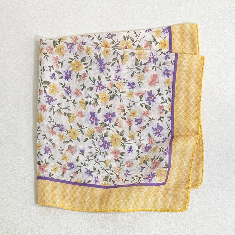 Sweet Butterfly Print Solid Color Silk Scarf 6W6NSI263
