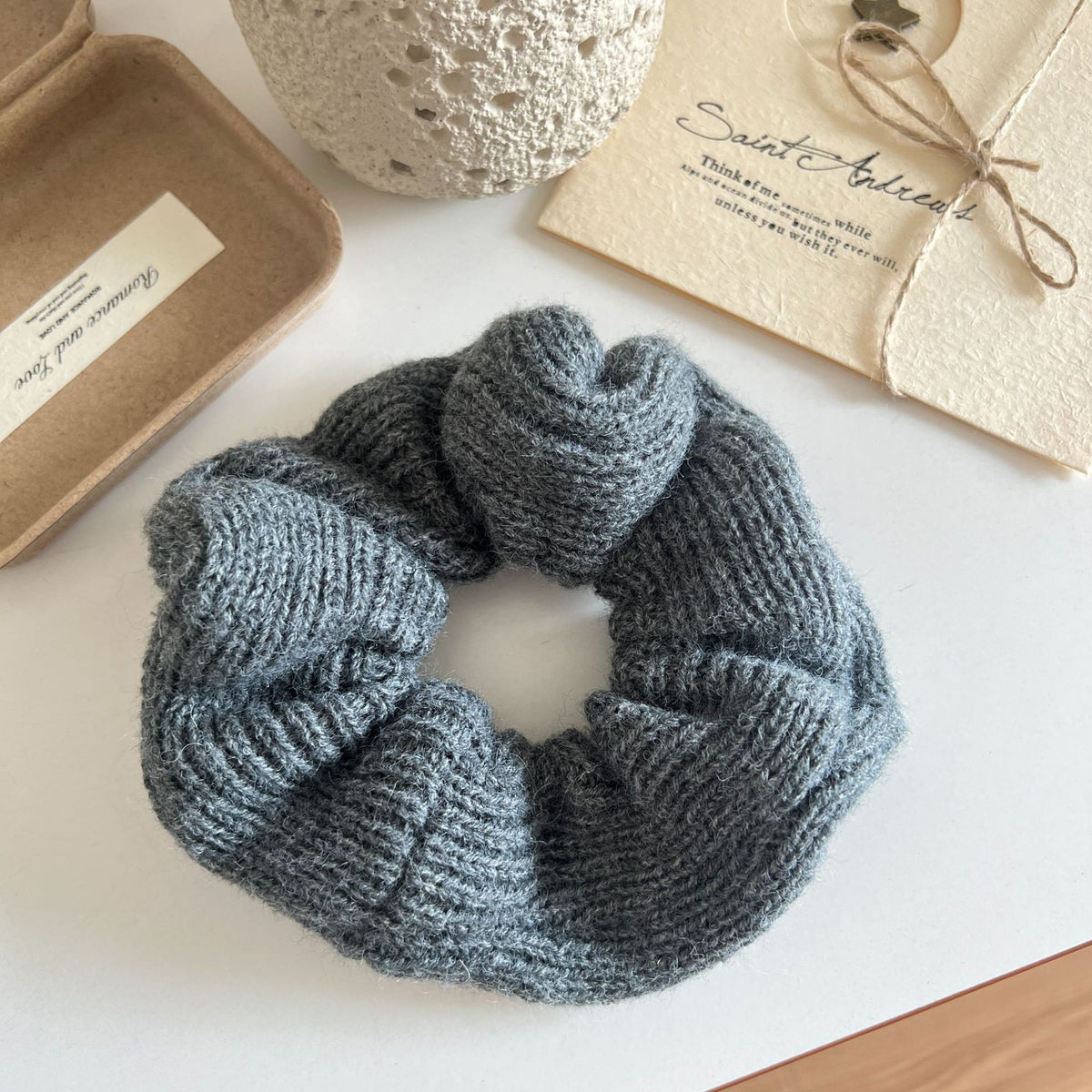 Minimalist Solid Color Knit Ruffled Scrunchies 6W6HSR505