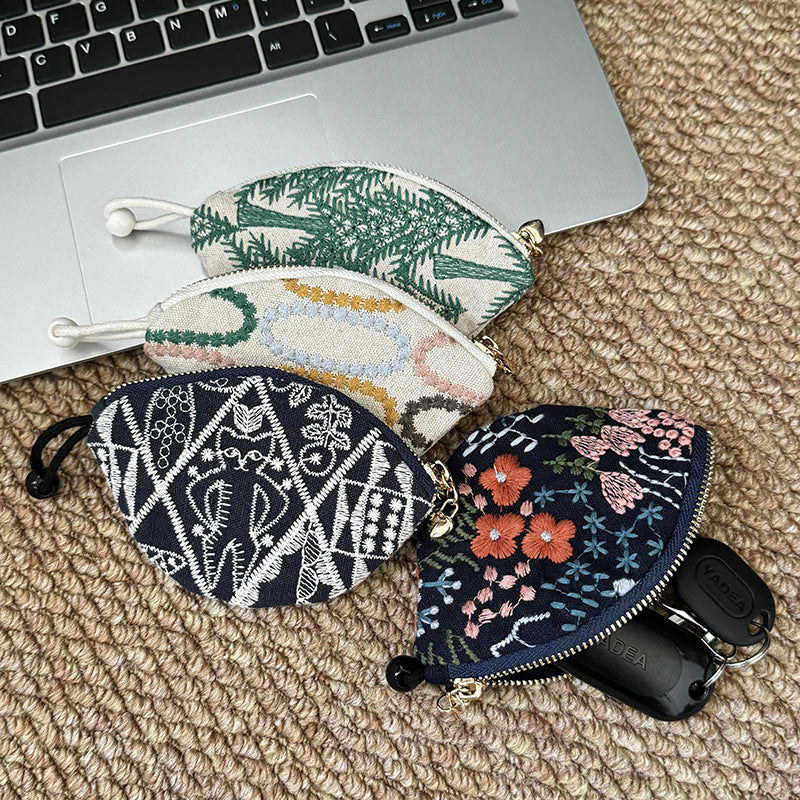 Minimalist Embroidered Mini Coin Purse Wallets DP25C712