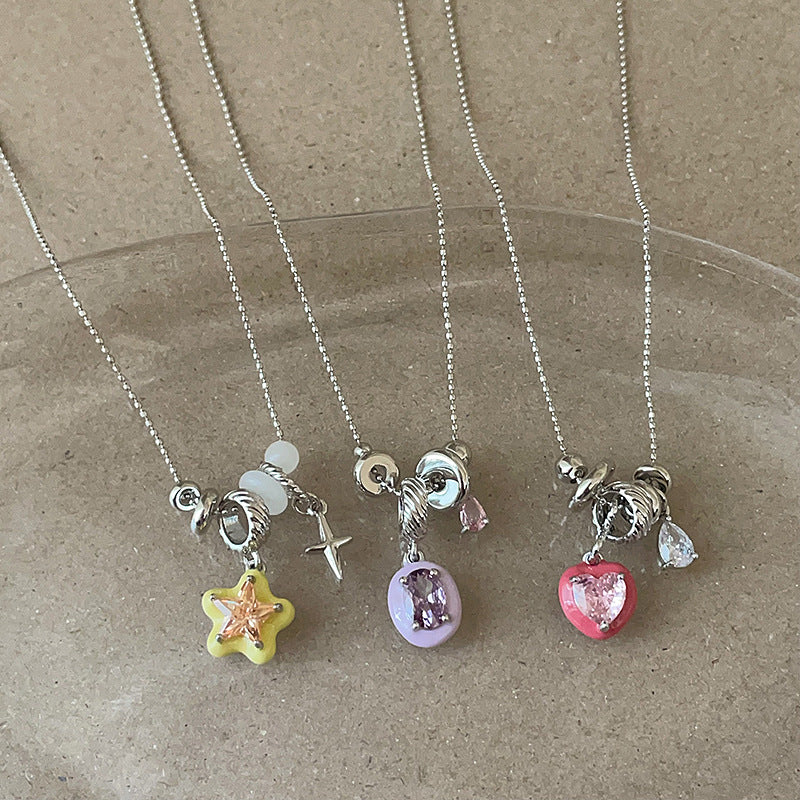 Cubic Zirconia Teardrop Pendant Necklace - DippedShop Wholesale - #4019
