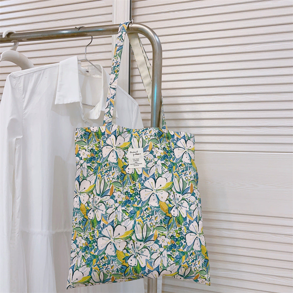 Floral Canvas Tote Bag - DippedShop Wholesale - #9635