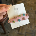 Sweet Rhinestones Floral Oval Hair Clips 6W6HCP1242