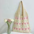 Love Pattern Knit Tote - DippedShop Wholesale - #0515