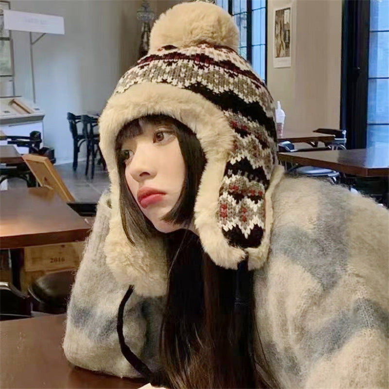 Fair Isle Fleece Trapper Hat - DippedShop Wholesale - #9507